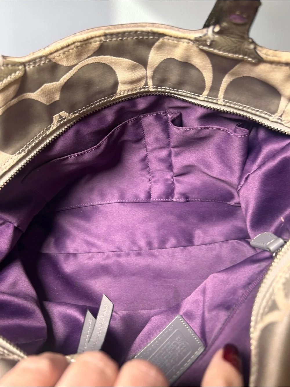 Coach Y2K Suede Leather Patchwork Signature Tote Bag
